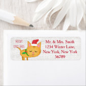 Custom Christmas Cat Rücksendeadressen-Aufkleber (Insitu)