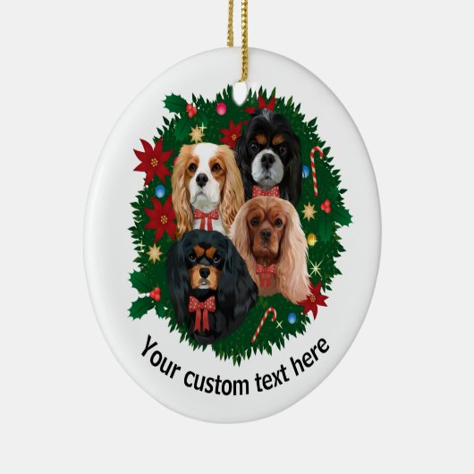 Custom Christmas Cavalier King Spaniel Keramik Ornament (Rechts)
