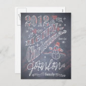 Custom Christmas Chalkboard Postkarte (Vorne/Hinten)