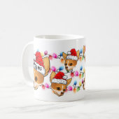 Custom Christmas Chihuahua Head Weihnachtsmannmütz Kaffeetasse (Vorderseite Links)