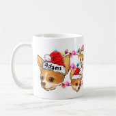 Custom Christmas Chihuahua Head Weihnachtsmannmütz Kaffeetasse (Links)