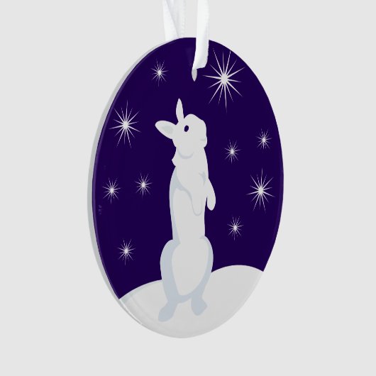 Custom Christmas Circle Ornament Rabbit (Vorderseite)