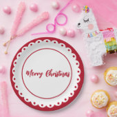 Custom Christmas Classic Round Pappteller (Party)