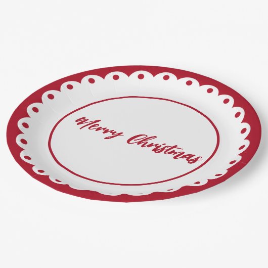 Custom Christmas Classic Round Pappteller (Schrägansicht)