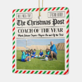 Custom Christmas Coach Gift Sports Newspaper Coach Keramikornament (Links)