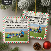 Custom Christmas Coach Gift Sports Newspaper Coach Keramikornament