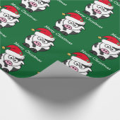 Custom Christmas Cow Green Geschenkpapier (Ecke)