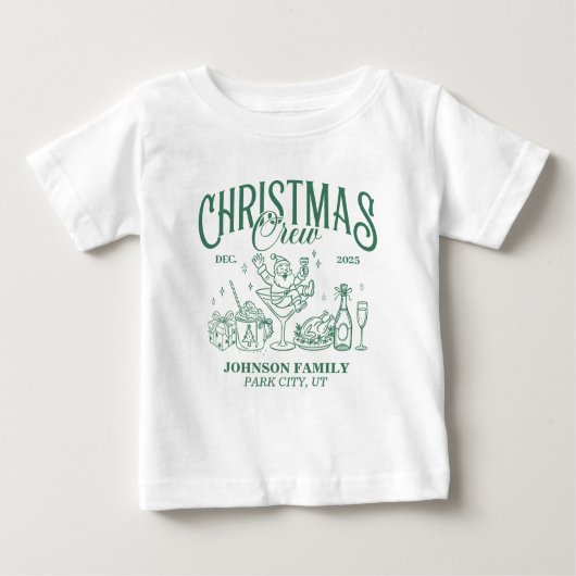 Custom Christmas Crew Matching Family Group Baby T-shirt (Vorderseite)