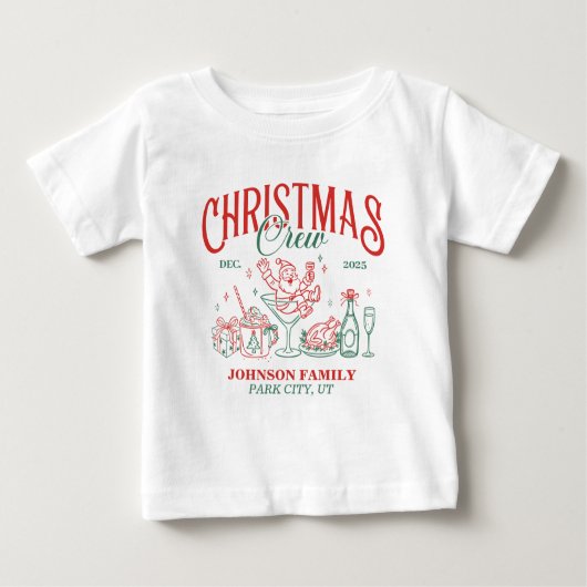 Custom Christmas Crew Matching Family Group Baby T-shirt (Vorderseite)