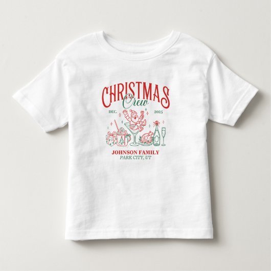 Custom Christmas Crew Matching Family Group Kleinkind T-shirt (Vorderseite)