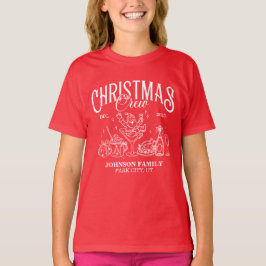 Custom Christmas Crew Matching Family Group T-Shirt