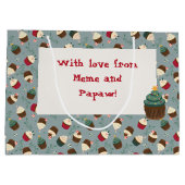 Custom Christmas Cupcakes Geschenktasche Große Geschenktüte (Rückseite)