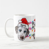 Custom Christmas Dalmatiner Head Weihnachtsmannmüt Kaffeetasse (Links)