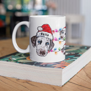 Custom Christmas Dalmatiner Head Weihnachtsmannmüt Kaffeetasse