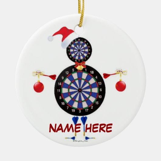 Custom Christmas Dart Player Keramik Ornament (Vorne)
