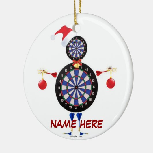 Custom Christmas Dart Player Keramik Ornament (Links)