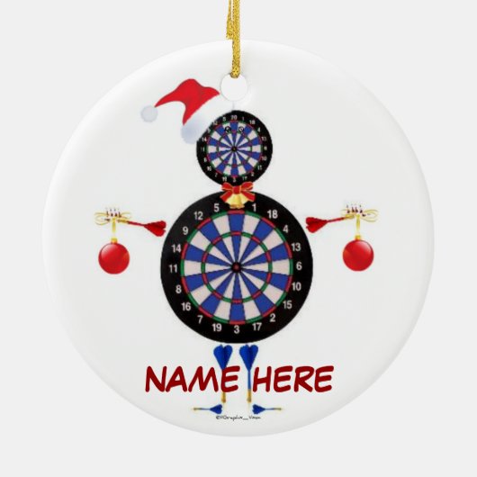 Custom Christmas Dart Player Keramik Ornament (Hinten)
