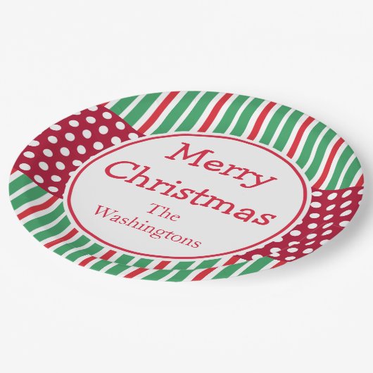 Custom Christmas Dinner Party Paper Teller (Schrägansicht)