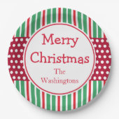 Custom Christmas Dinner Party Paper Teller (Vorderseite)