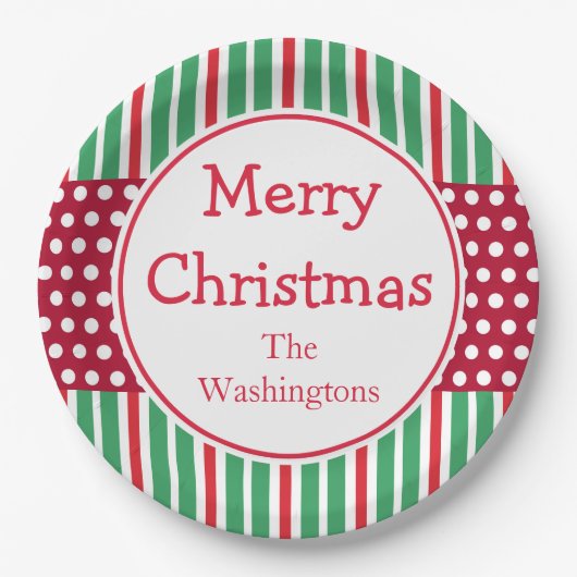 Custom Christmas Dinner Party Paper Teller (Vorderseite)