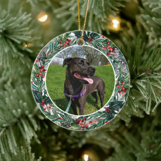 Custom Christmas Dog oder Cat Keepake Foto Keramik Ornament (Baum)