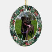 Custom Christmas Dog oder Cat Keepake Foto Keramik Ornament (Rechts)