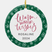 Custom Christmas Dog oder Cat Keepake Foto Keramik Ornament (Hinten)