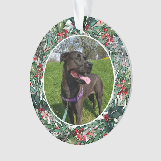 Custom Christmas Dog oder Cat Keepake Foto Ornament (Vorderseite)