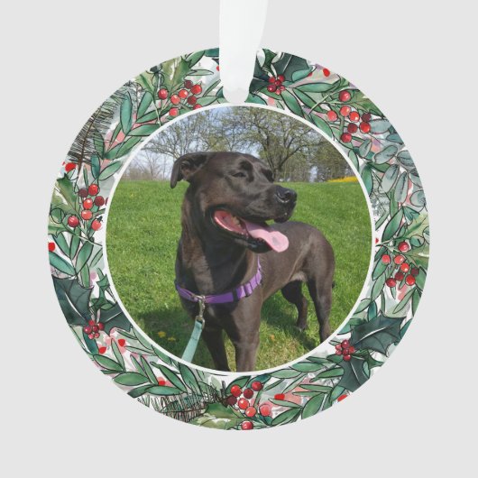 Custom Christmas Dog oder Cat Keepake Foto Ornament (Vorderseite)