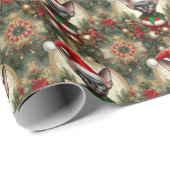 Custom Christmas Elf Sphynx Cat Geschenk Xmas Geschenkpapier (Rolleneckpunkt)