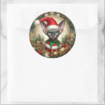 Custom Christmas Elf Sphynx Cat Geschenk Xmas Runder Aufkleber<br><div class="desc">Dekorieren Sie Ihre Urlaubshüllungen mit unserem Custom Christmas Elf Sphynx Cat Geschenk Xmas Classic Round Sticker Set. Ideal für Sphynx Katzenliebhaber, personalisieren Sie diese Aufkleber mit Text, einer speziellen Nachricht oder laden Sie Ihr Lieblings-Foto hoch, um Ihre eigenen einzigartigen Aufkleber zu erstellen! Mit einem exklusiven "Sphynx Cat Art" Design eines...</div>