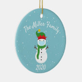 Custom Christmas Face Mask Snowman 2020 Keramik Ornament (Rechts)