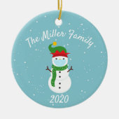 Custom Christmas Face Mask Snowman 2020 Keramik Ornament (Vorne)