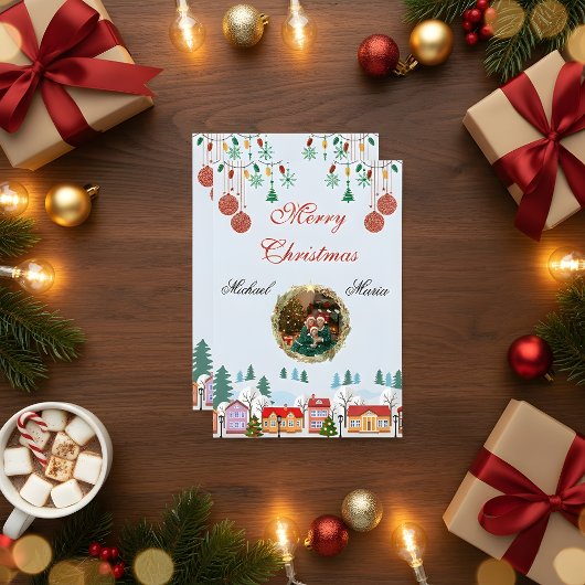 Custom Christmas Family Photo Card – Editable RSVP Karte