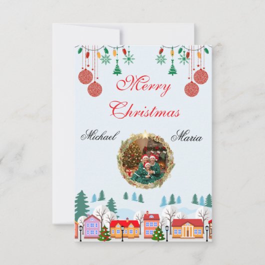 Custom Christmas Family Photo Card – Editable RSVP Karte (Vorderseite)
