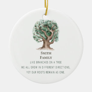 Custom Christmas Family Tree Mit Monogramm Keramik Ornament