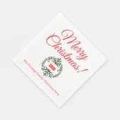 Custom Christmas Festive Floral Wreath Luncheon Serviette (Ecke)