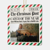 Custom Christmas Fishing Gift, Newspaper Fisherman Keramikornament (Links)