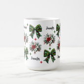 Custom Christmas Floral Coquette Tasse für Frauen (Mittel)