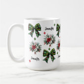 Custom Christmas Floral Coquette Tasse für Frauen (Links)