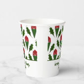 Custom Christmas Floral Rote Rosen & Holly Blätter Pappbecher (Rechts)