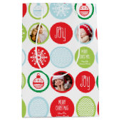 Custom Christmas Foto Dots Mittlere Geschenktüte (Vorderseite)
