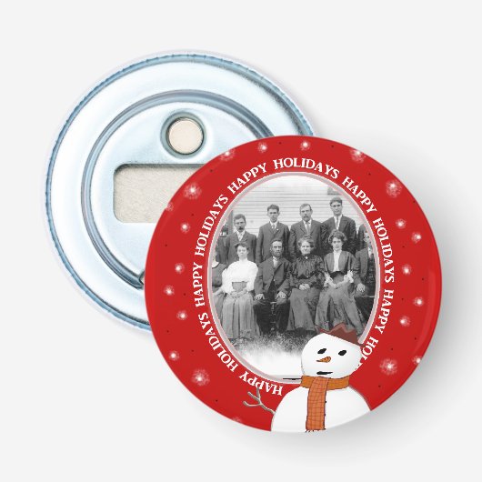 Custom Christmas Foto Flasche Opener mit Snowman Flaschenöffner (Vorderseite)