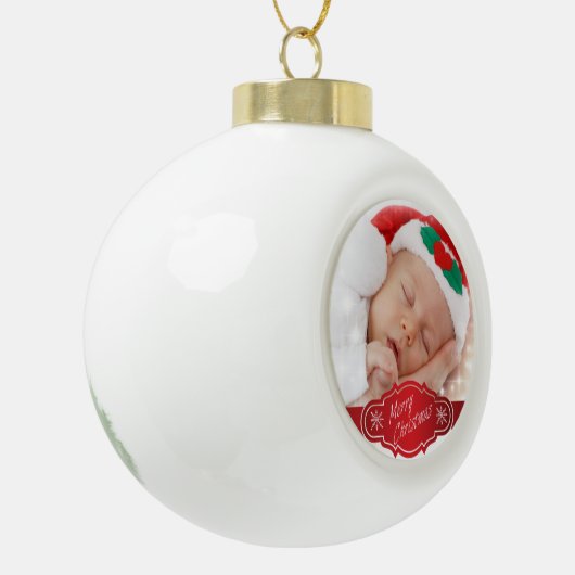 Custom Christmas Foto Keramik Kugel-Ornament (Links)