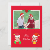 Custom Christmas Foto & Niedlich Elf auf Red (Vorderseite)