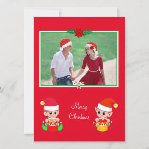 Custom Christmas Foto & Niedlich Elf auf Red