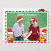 Custom Christmas Foto & Niedlich Elf auf Rot und W (Vorne/Hinten)