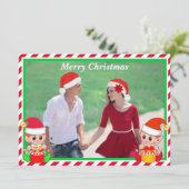 Custom Christmas Foto & Niedlich Elf auf Rot und W (Stehend Vorderseite)
