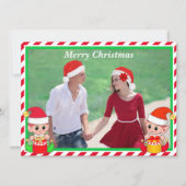 Custom Christmas Foto & Niedlich Elf auf Rot und W (Vorderseite)