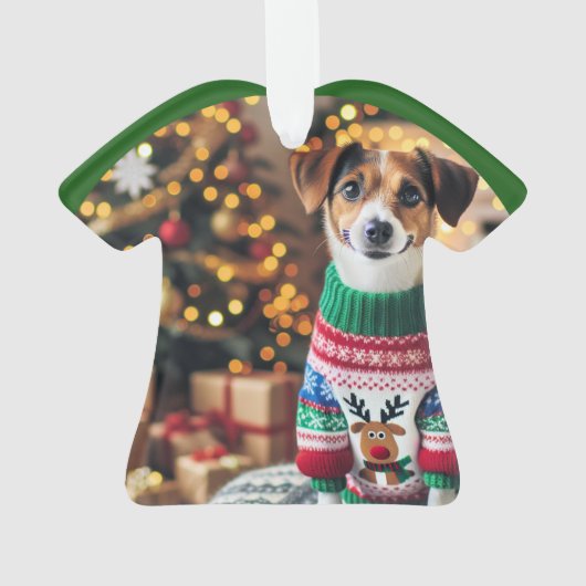 Custom Christmas Foto Ornament (Rückseite)